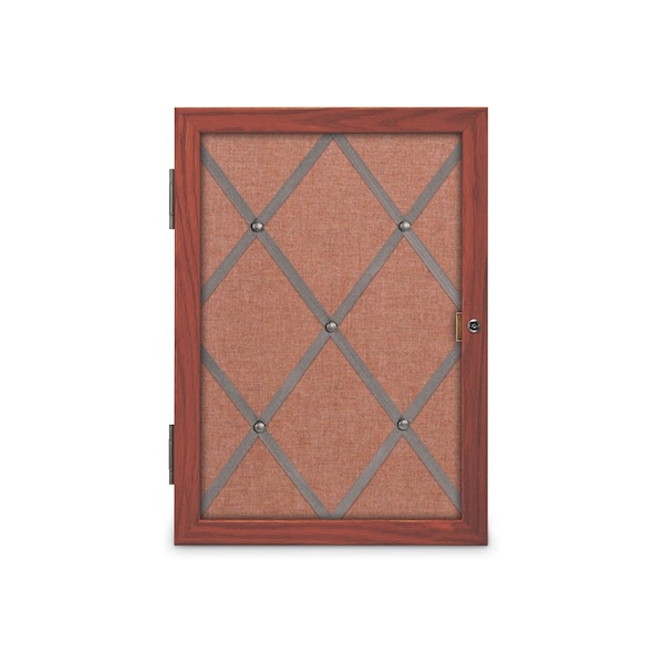 Sliding Door 16" Wood Framed Display Cas, UVDC1649-OAK-BLACK